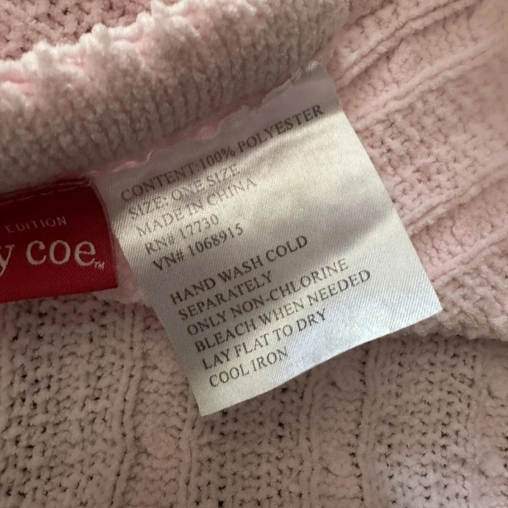 Target Amy Coe Pink Chenille Cable Knit Baby Blanket Limited Edition 36